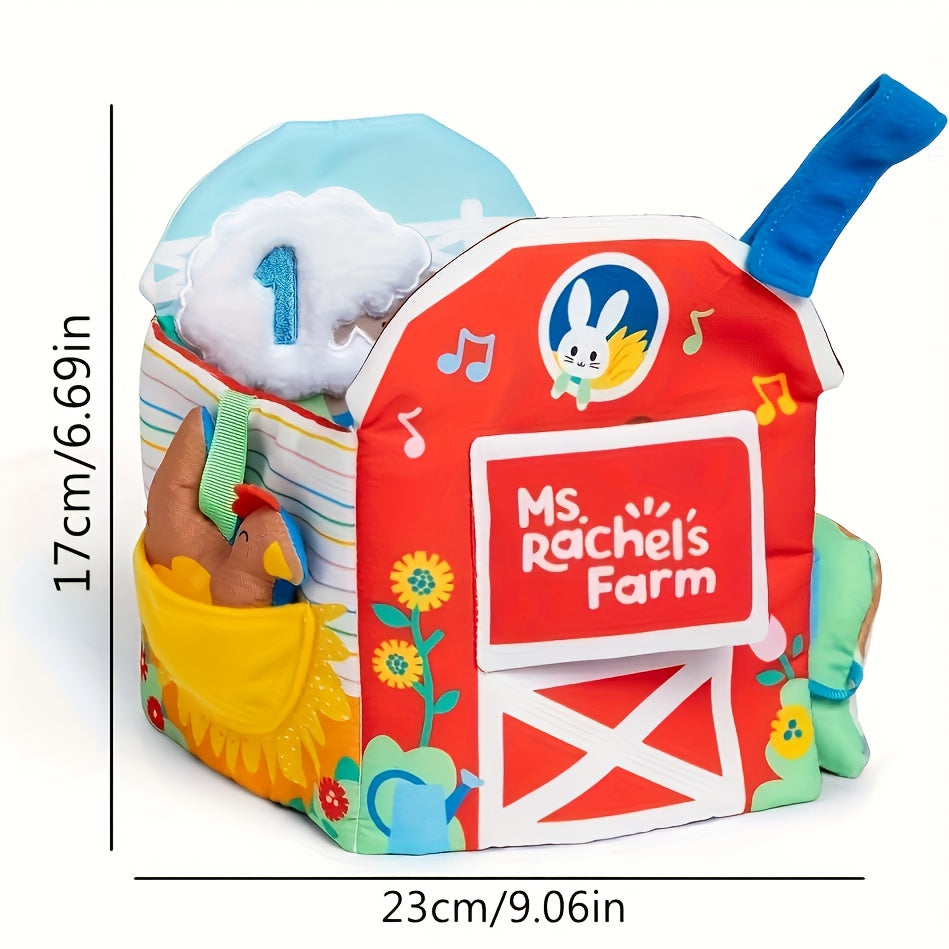Farmhouse Style Tactile Learning Book for Toddlers with Animal & Floral Cut Outs