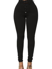 High Waist Skinny Jeans Slim Fit High Rise Denim Pants