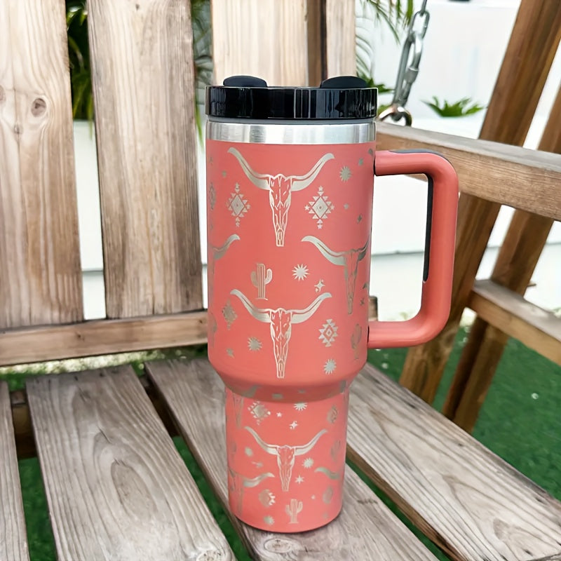 Stainless Steel Goat Star Tumbler 40oz w/ Lid & Straw
