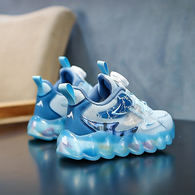 Boys' Casual Low Top Mesh Sneakers With Rotating Button