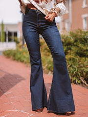 Women's High Waist Stretch Bell Bottom Jeans Retro Style