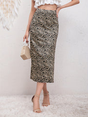 Random Print Midi Skirt High Waist Casual Skirt Women's Clothing