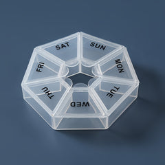 Rainbow Pill Box 7 Compartment Thickened Pill Organizer for Travel