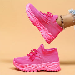 Women's Chunky Knit Sneakers with Arch Support