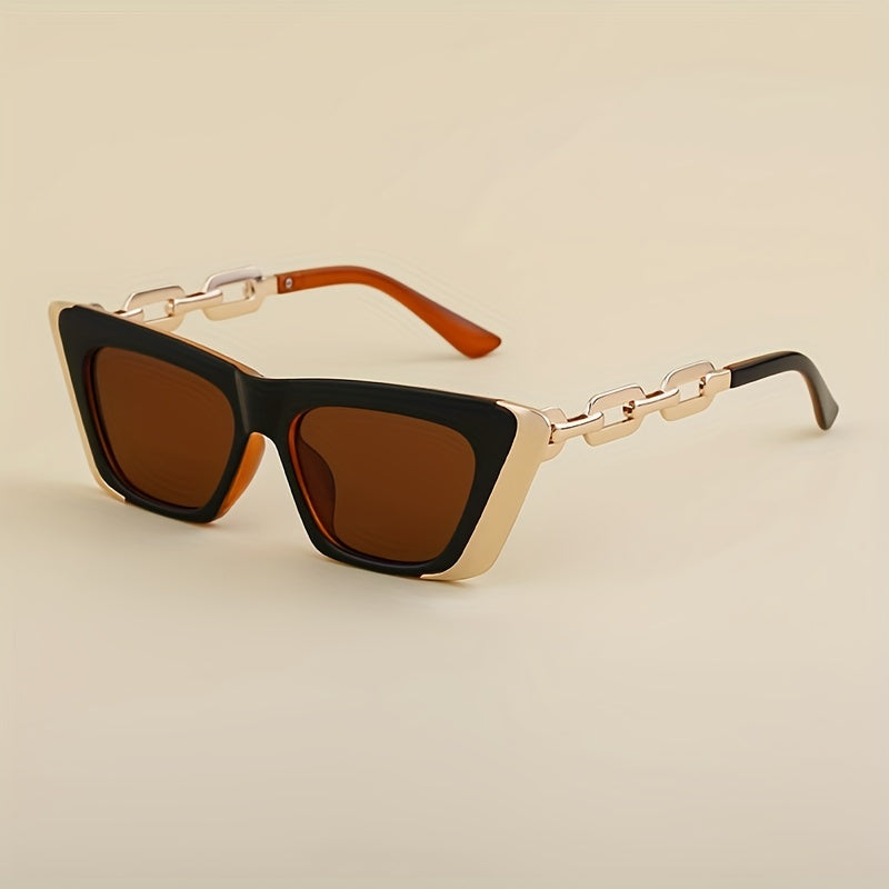 Personality Chain Sunscreen Sunglasses Cat Eye Sunglasses