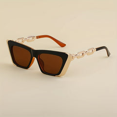Personality Chain Sunscreen Sunglasses Cat Eye Sunglasses