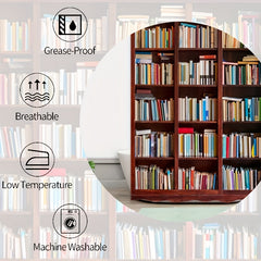 Waterproof Bookshelf Shower Curtain with Hooks