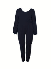 Women's Plus Sexy Long Sleeve Jumpsuit
