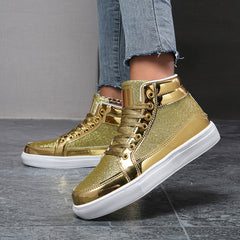 Sequin Reflective High Top Skate Shoes Glitter