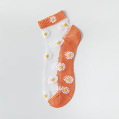 7 Pairs Smiling Pattern Short Socks Ultra Thin Shallow Mesh Ankle Soc