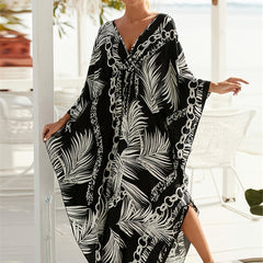 Chain Print Bat Sleeve Cover Up Dress