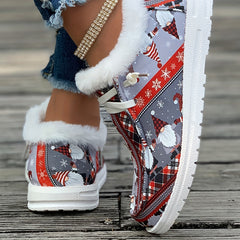 Women's Christmas Dwarfs Print Snow Boots Plus Plush Comfort Winter Shoes