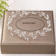 Bridal Hairband Pearl Crystal Beaded Hair Accessories Wedding
