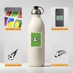 50pcs Soccer Theme Stickers Football Vinyl Decals for Water Bottles Laptops