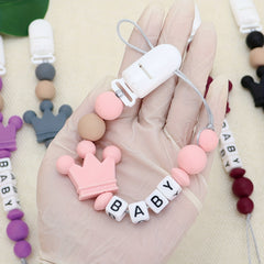 Personalized Silicone Crown Baby Pacifier Chain