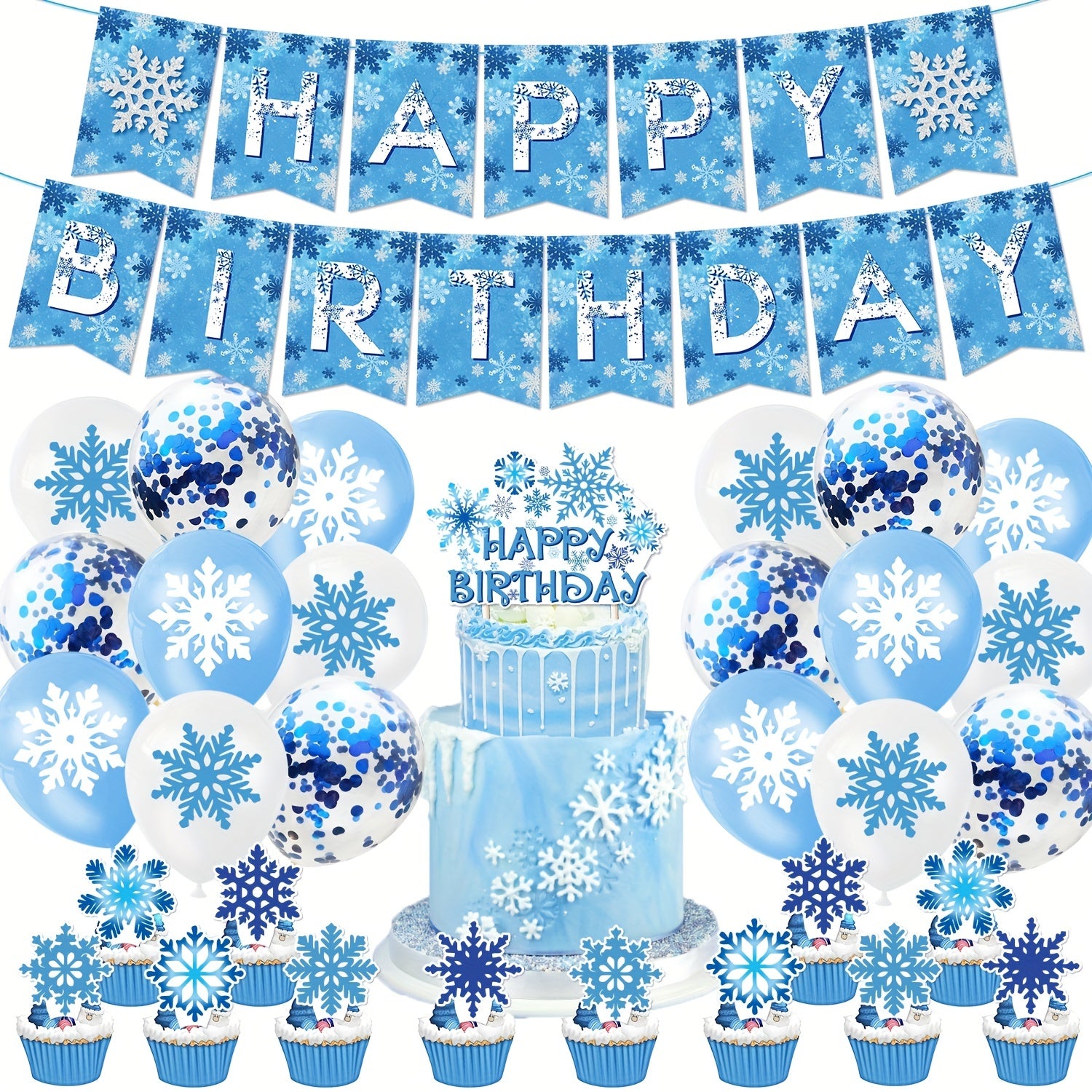 Snowflake Theme Party Decoration Set