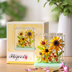 Colorful DIY Flower Building Blocks Set Garden Themed Creative Gift Ages 8