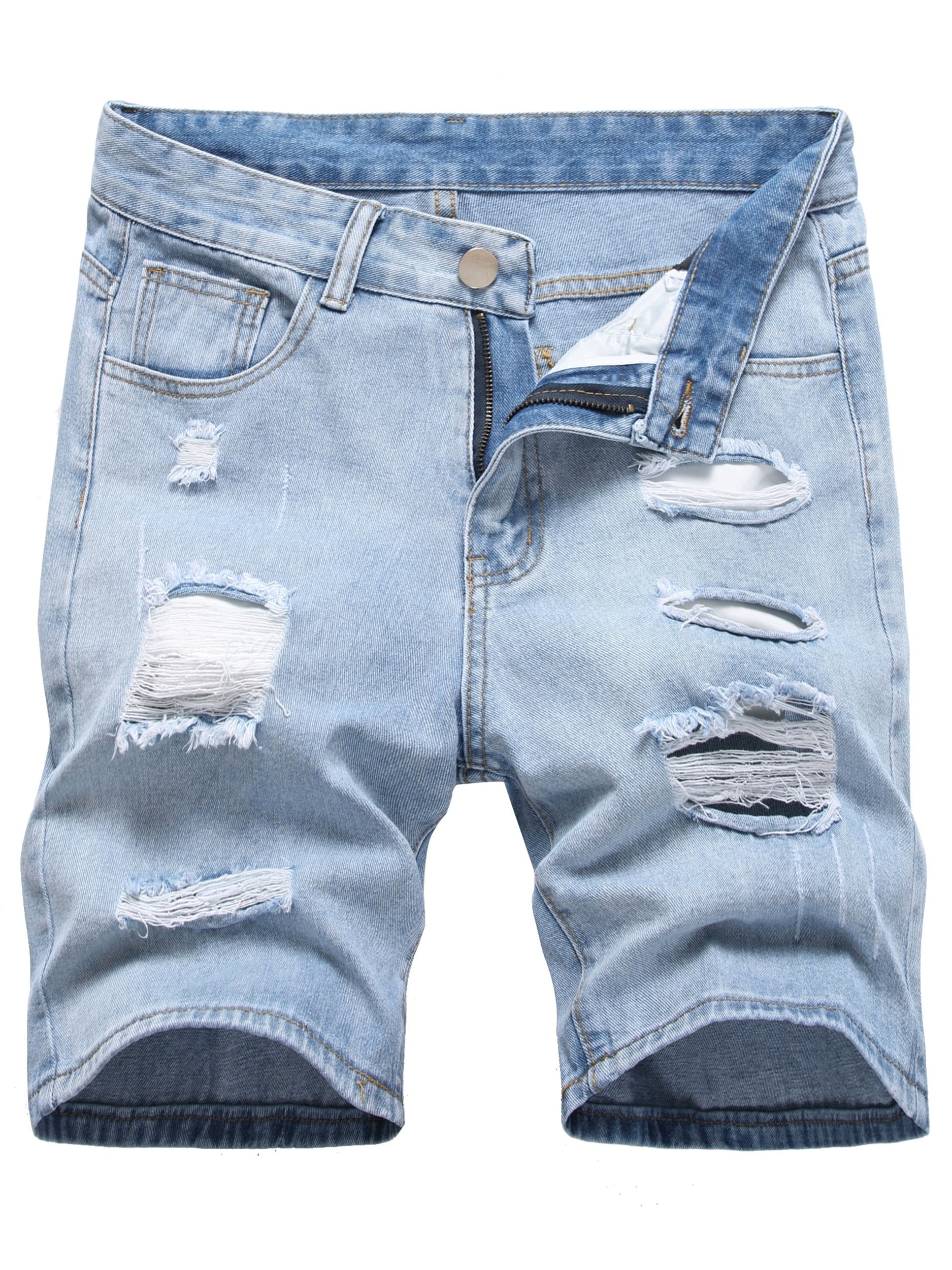 Men's Distressed Denim Shorts for Summer