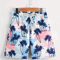 Boys Coconut Trees Print Shorts for Vacation Beach