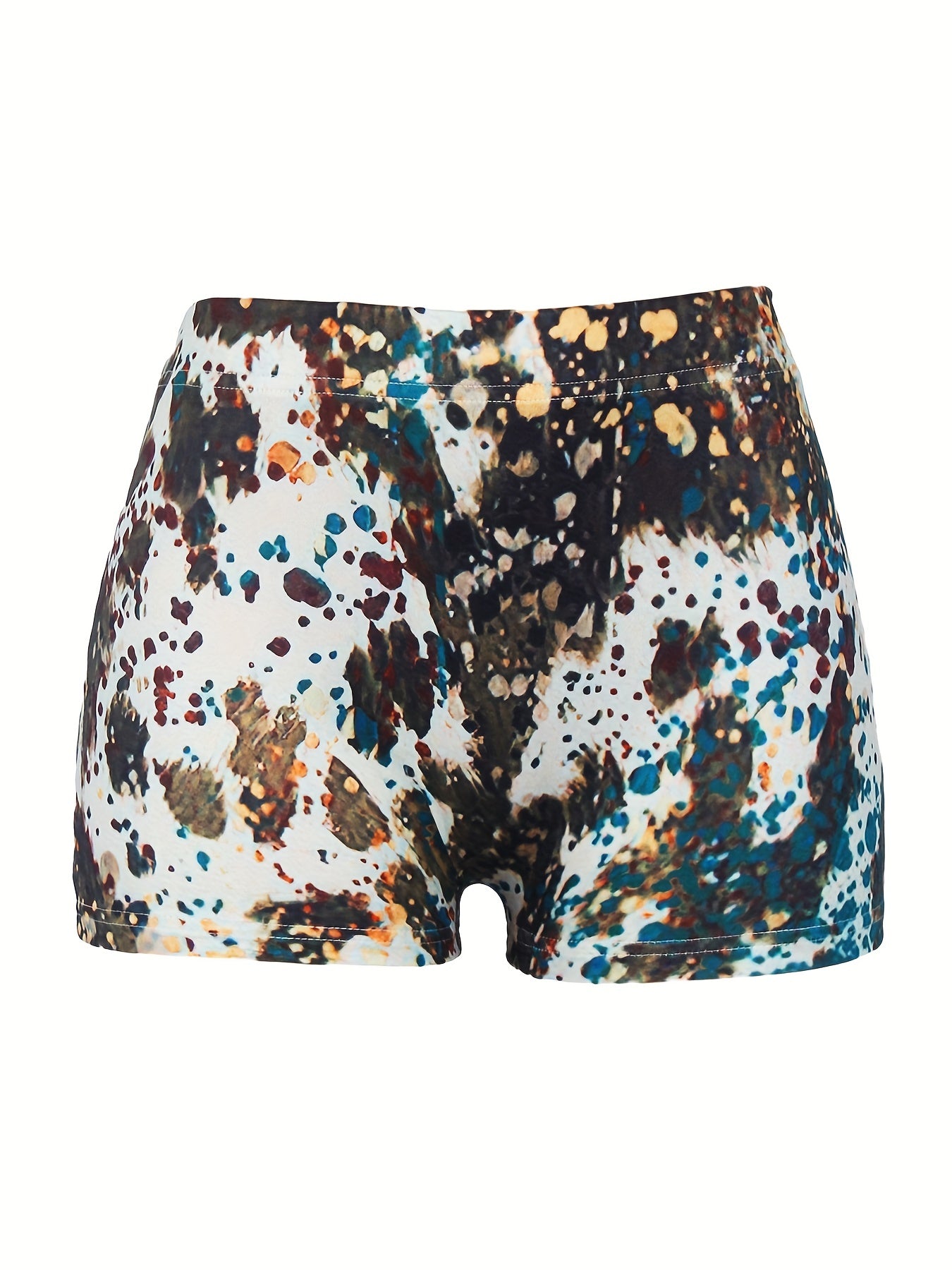 Plus Size Western Style Shorts Women's Plus Graphic & Art Letter & Leopard Print