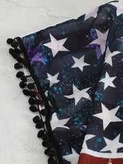 American Flag Print Cover Up Plus Size