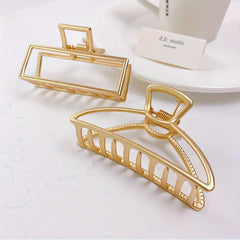 2pcs Metal Hollow Hair Claw Style Hair Claw Nonslip Ponytail Hol