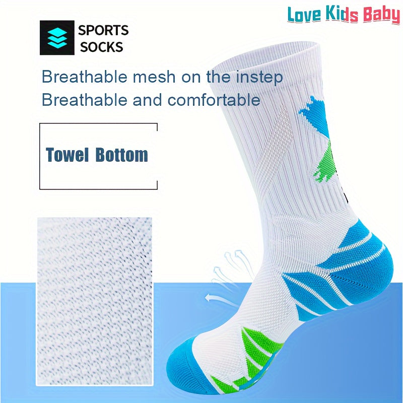 Breathable Basketball Socks for Kids Size 25-31.09 Meters Shoes