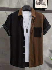 Men's Hawaiian Shirt Short Sleeve Chest Pocket Button Up