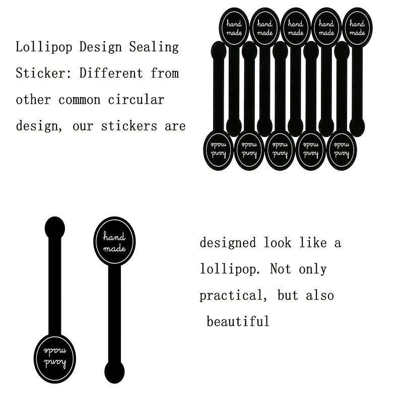 200pcs Lollipop Cake Packaging Seal Sticker 10x3cm