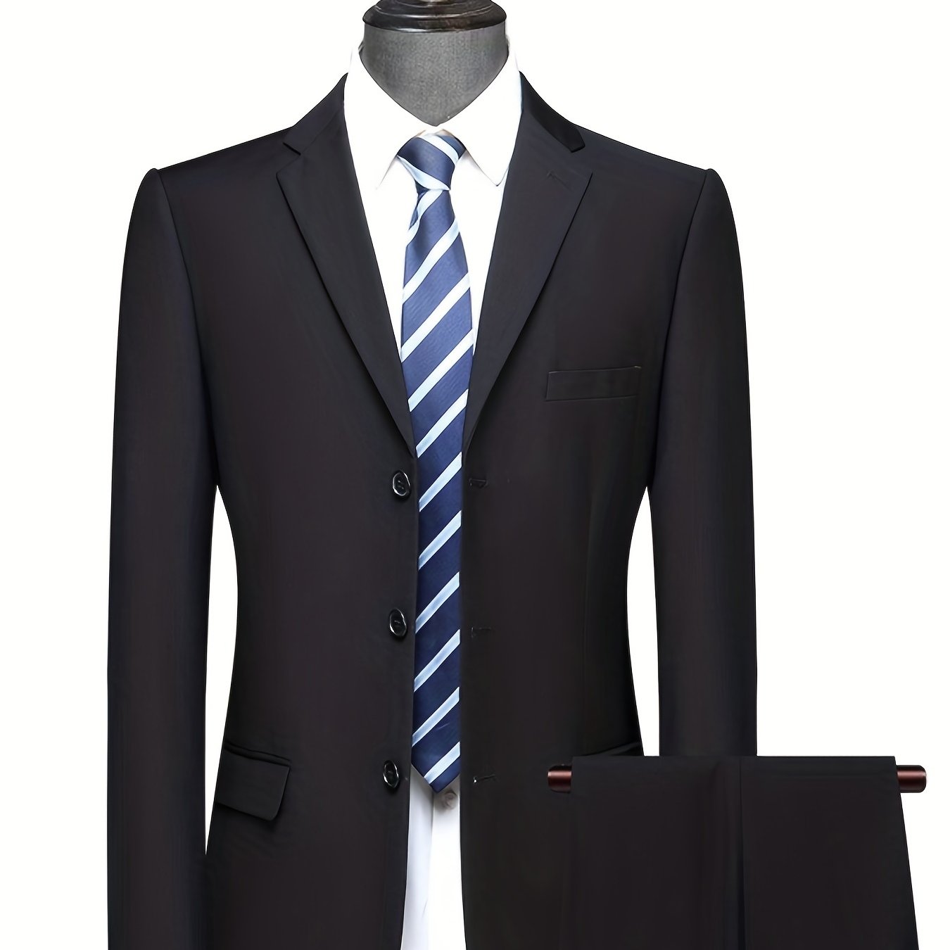 Men's 3-Button Suit Jacket & Dress Pants Set for Formal Occasions