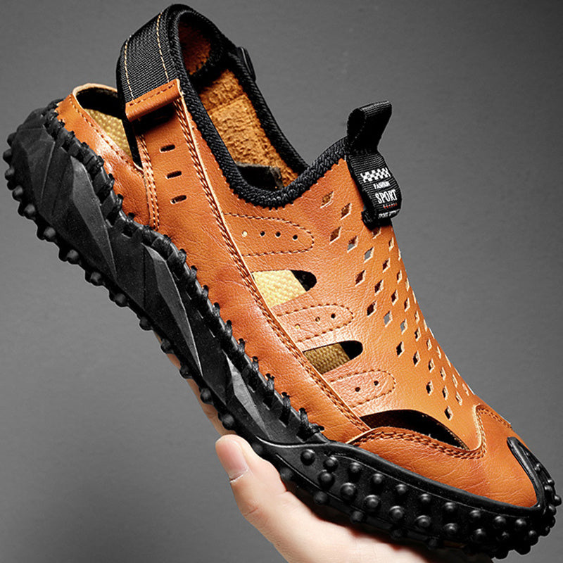 Men's Hollow Breathable Sandals Lightweight Non slip Comfortable Slippers