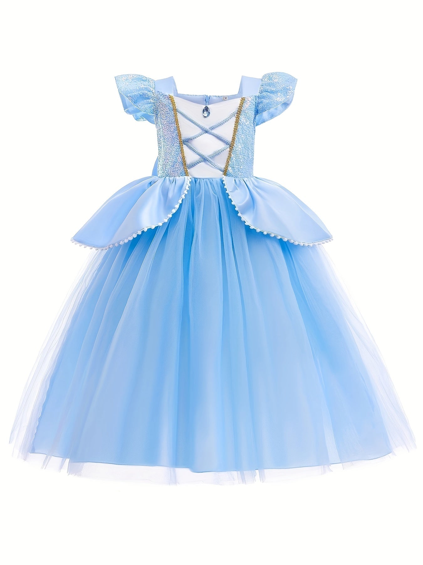 Girls Princess Dress Sequin Tulle Dress Up Birthday Party