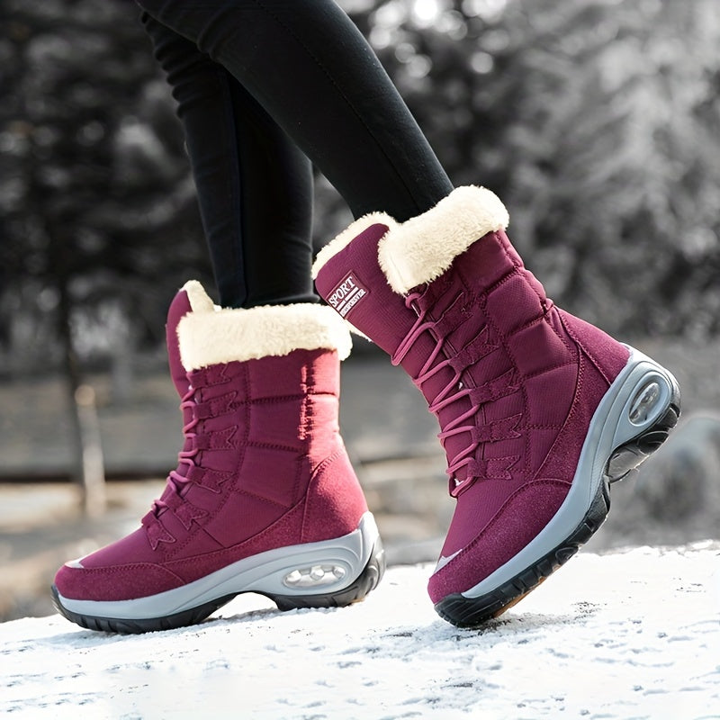 Women's Thermal Winter Boots Lace Up Soft Sole Non slip Snow Warm Shoes
