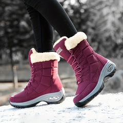 Women's Thermal Winter Boots Lace Up Soft Sole Non slip Snow Warm Shoes
