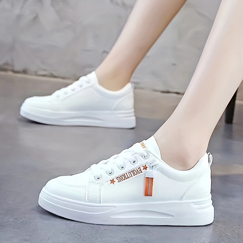 Women's Side Zipper Sneakers Casual Lace Up Outdoor Shoes