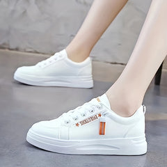 Women's Side Zipper Sneakers Casual Lace Up Outdoor Shoes