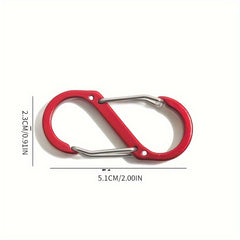 4pcs S-shaped Hanging Buckle Metal Keychain for Outdoor Camping Hiking