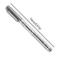 Waterproof Permanent Paint Marker Pens Silver for Drawing Pen
