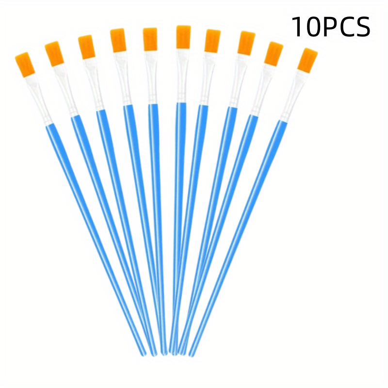 10pcs Acrylic Paint Brushes Set Flat Pointed Tip Paintbrushes Watercolor Art