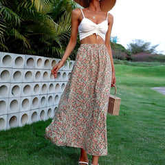 Floral Print High Waist Skirt for Women