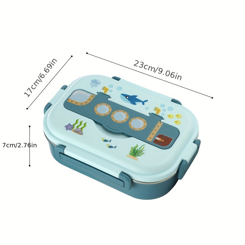 Leakproof Stainless Steel Bento Box, 3 Compartments