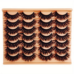 14 Pairs Faux Mink Lashes Thick Fluffy Dramatic Volume Reusable Makeup