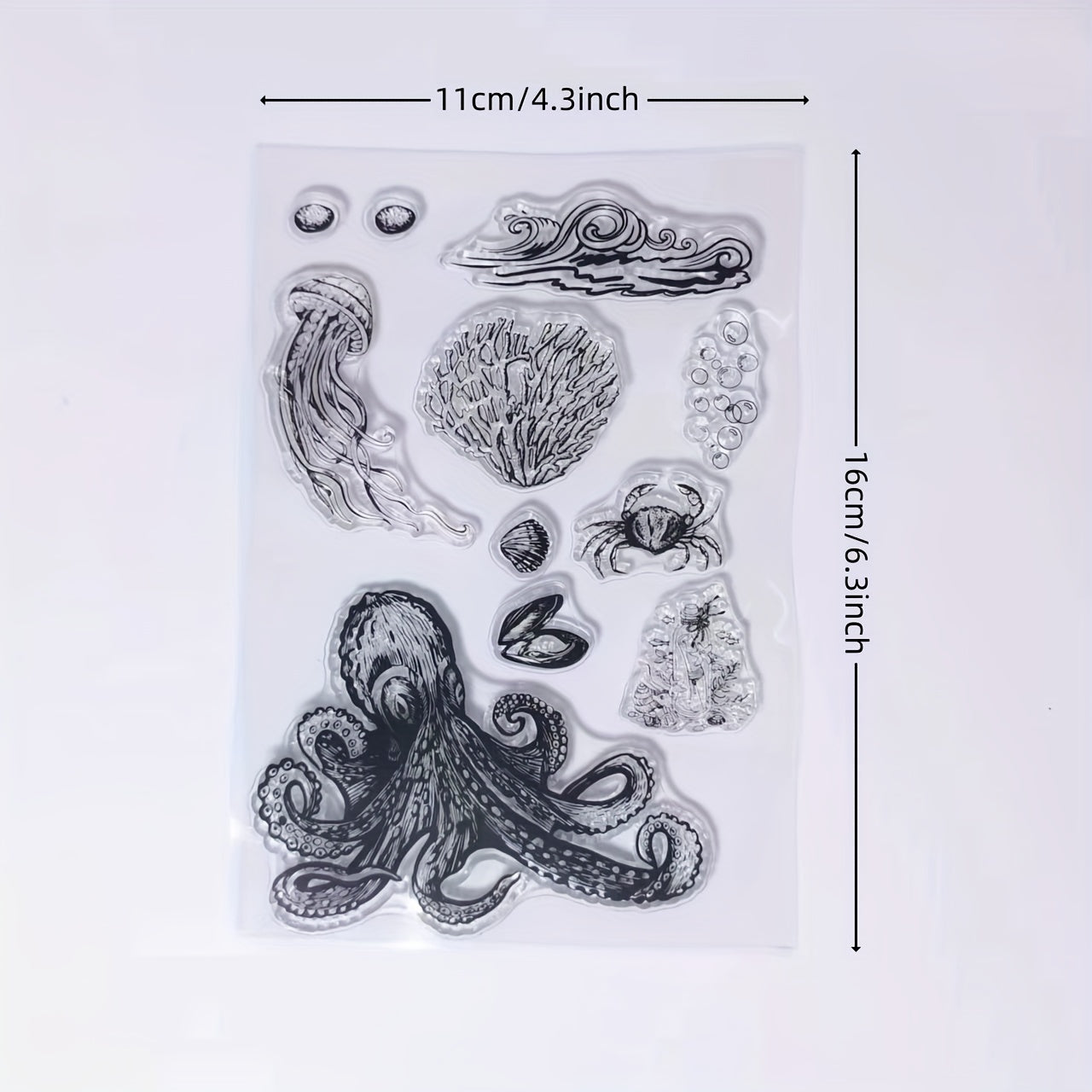 Marine Life Clear Stamps for Card Making and Scrapbooking