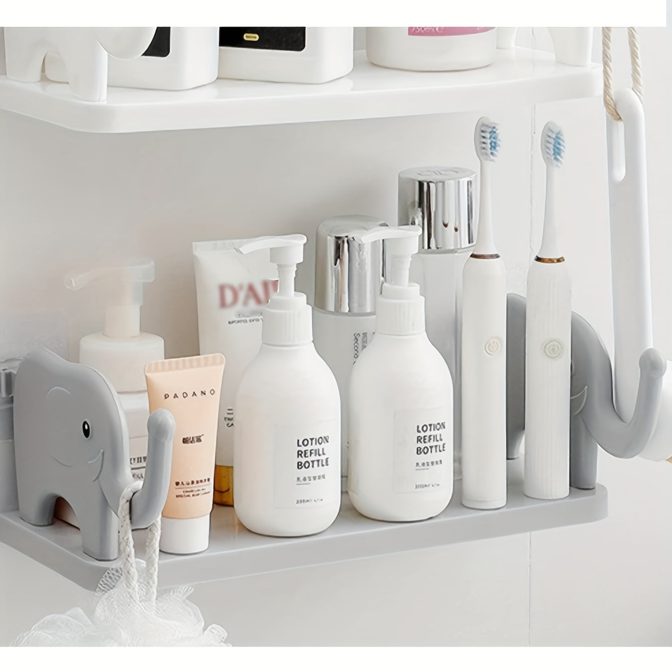 Gray Elephant Storage Rack for Kitchen and Bathroom