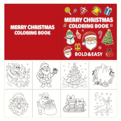 Christmas Coloring Book with Stickers - Single Sided Designs