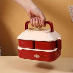 950ML Double Layer Portable Lunch Box Microwave Safe Leakproof Food Container