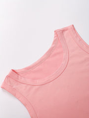3 Pack Plus Size Casual Tank Top Women's Plus Solid Round Neck High Stretch Vest