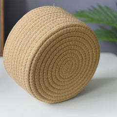 Hand Woven Cotton Rope Storage Basket for Keys and Snacks