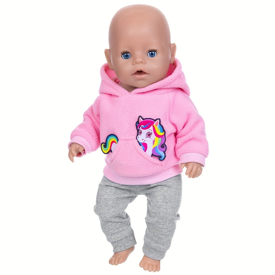 Colorful Pony Doll Clothes for 17-Inch Dolls - Hoodie Pants