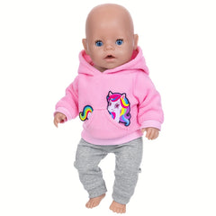 Colorful Pony Doll Clothes for 17-Inch Dolls - Hoodie Pants